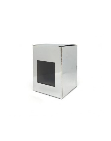 Windowed Flat Pack Box : Silver