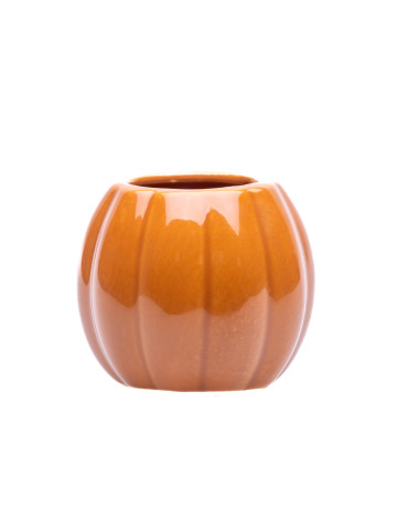  Mini Glazed Pumpkin Pot : Orange
